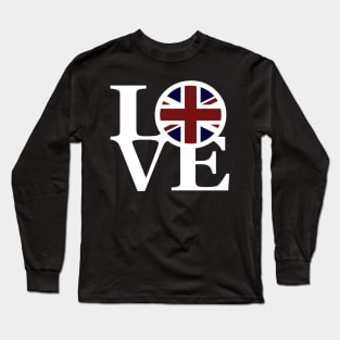 LOVE United Kingdom (white text) Long Sleeve T-Shirt